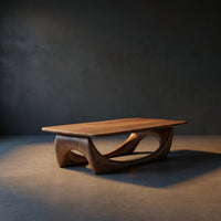 Minimal Coffee Table Smooth Curved Base For Living Room