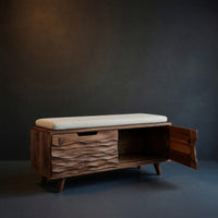 Solid Wood Shoe Storage Bench Rustic Cabinet Entryway Hallway Mudroom Placement