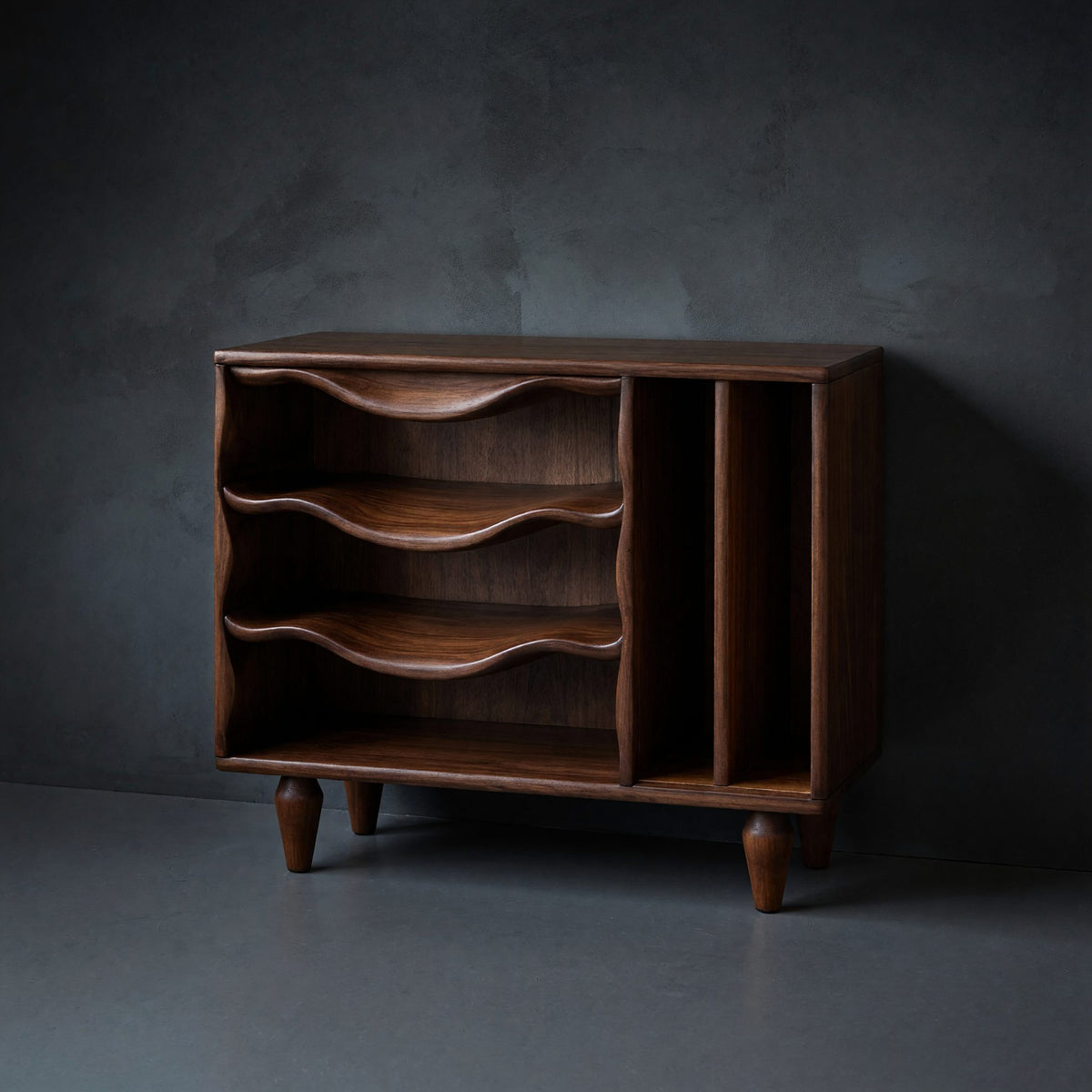 Solid Wood Record Player Stand Minimalist Audio Console Entertainment Interior Area
