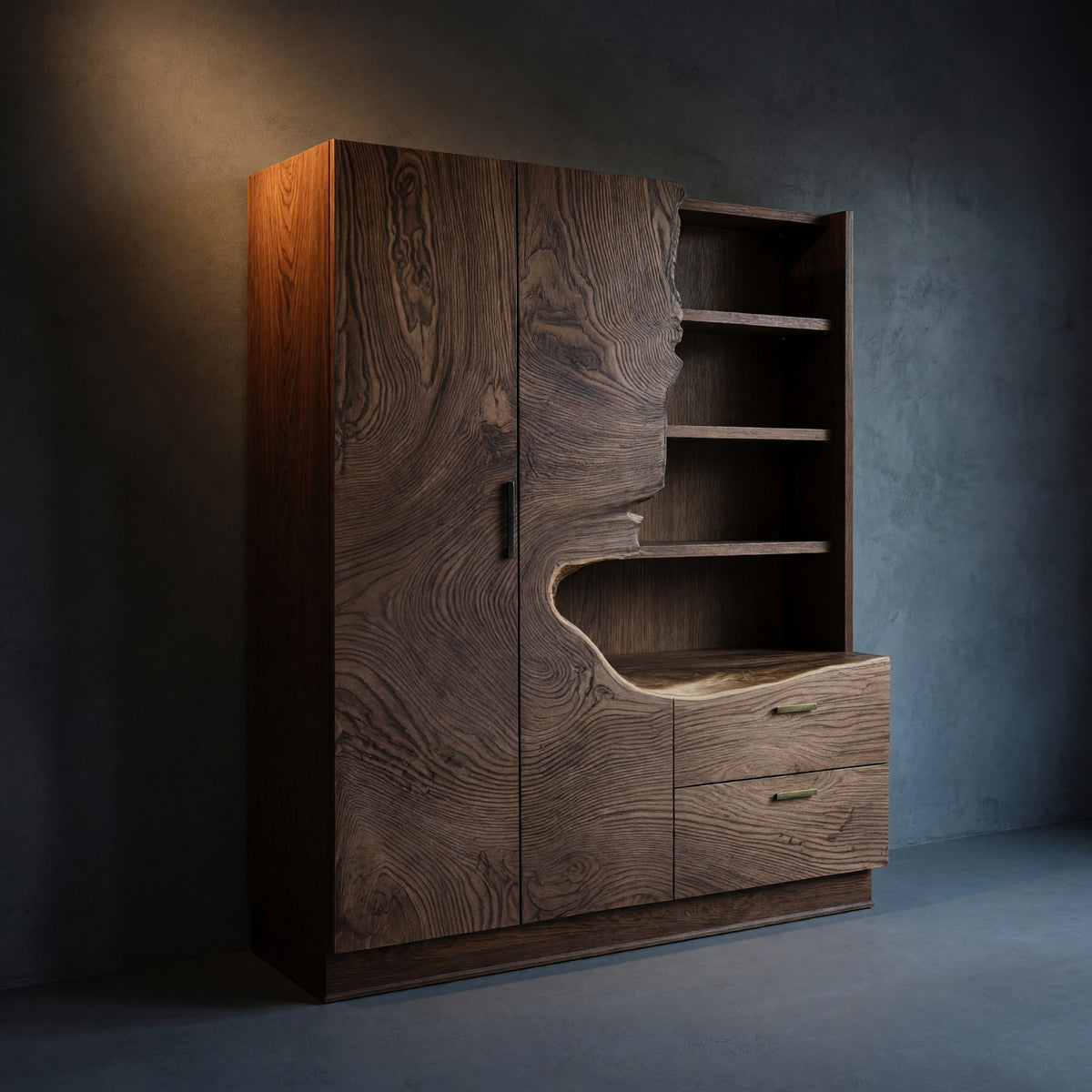 Solid Wood Bar Cabinet With Wine Storage Dining Room