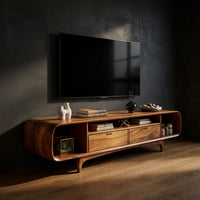 One Long Curve Along the Wall: A Walnut Media Console