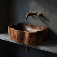 Solid Wood Sink Vanity Handcrafted Wall Mounted Bathroom Artisan Bathroom