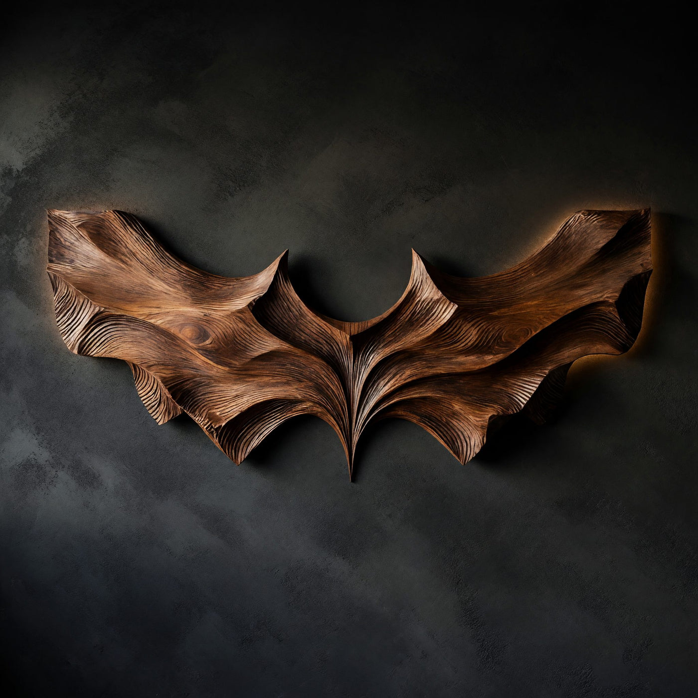 Bat With Open Wings, Carved Wood Wall Art, Made to Order
