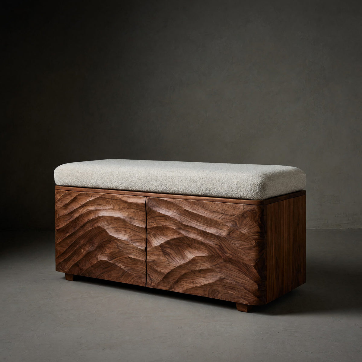 Solid Wood Entryway Storage Bench Minimal Bedroom Foot Area
