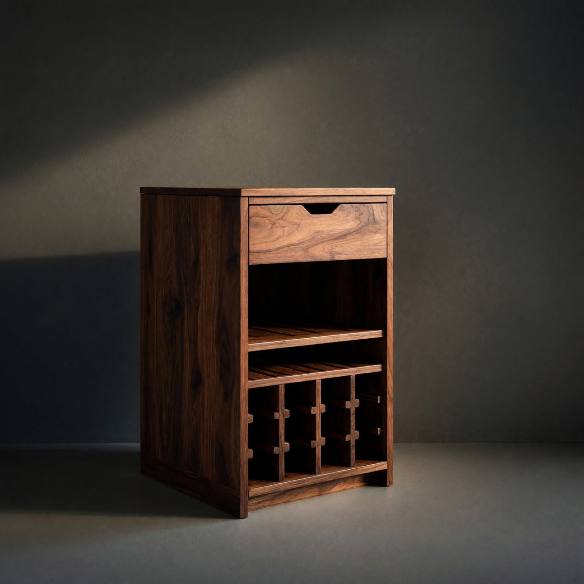 Solid Wood Bar Cabinet Wine With Bottle Shelves Drawer Kitchen