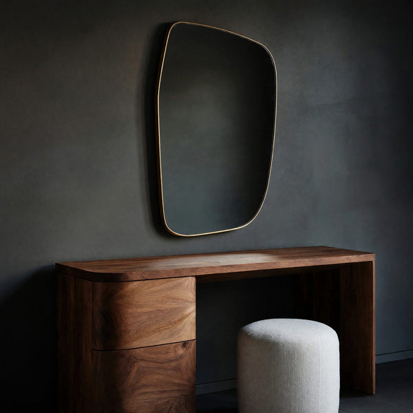 Solid Wood Dressing Table Sculptural Vanity With Drawer Storage Bedroom