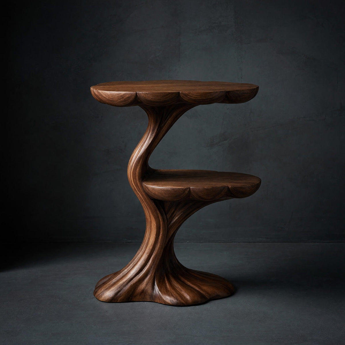Solid Wood Nightstand Handcrafted Organic Branch Design Bedroom