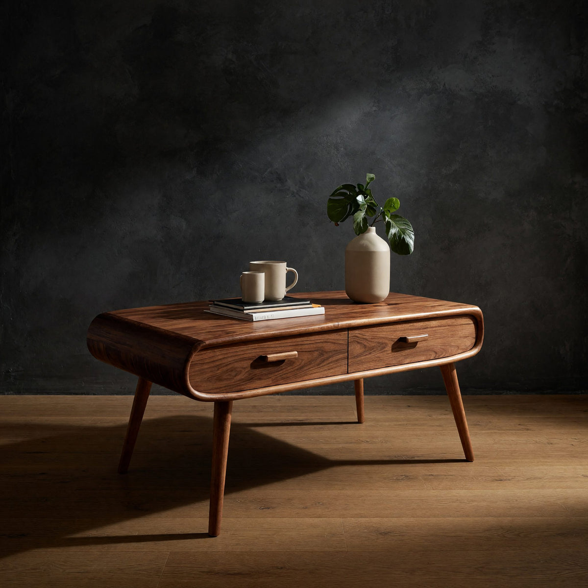 Ridgeline Hardwood Coffee Table With Two Drawers
