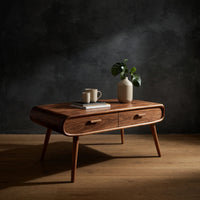 Ridgeline Hardwood Coffee Table With Two Drawers