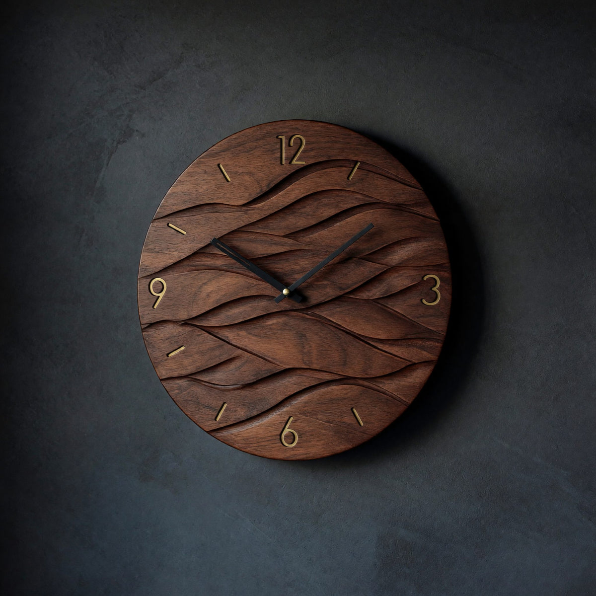 Solid Wood Clock Wave Wall Living Room, II