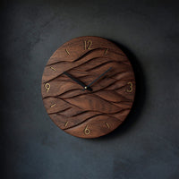 Solid Wood Clock Wave Wall Living Room, II