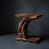 Solid Wood Nightstand Sculptural Bedroom Home
