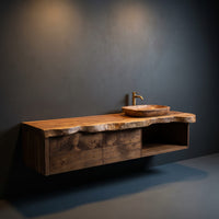 Solid Wood Bathroom Vanity Handcrafted Live Edge Interiors
