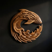 Curled Swell Wave Wall Sculpture in Solid Walnut — view 1