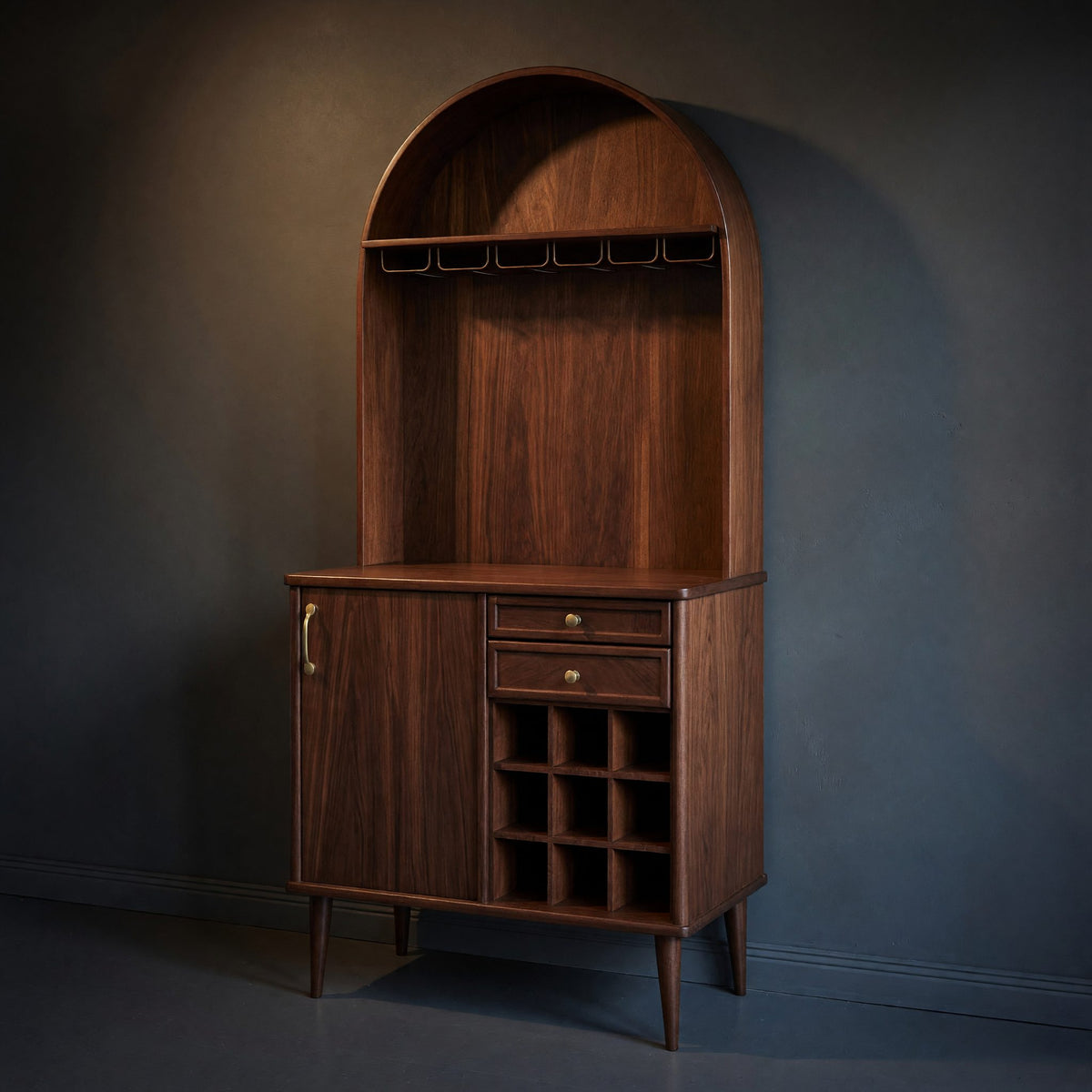 Solid Wood Bar Cabinet Classic Wine With Storage Dining Room