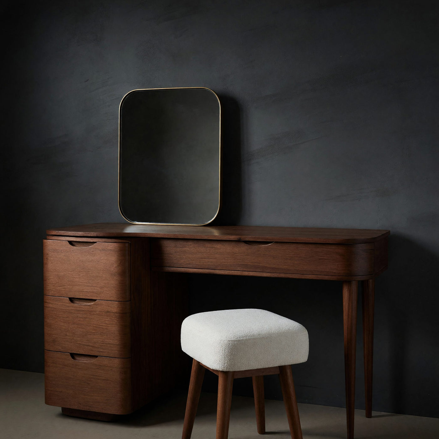 Solid Wood Dressing Table Elegant Vanity With Storage Drawers Bedroom