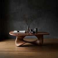 Sculpted Figure-Eight Coffee Table in Solid Hardwood