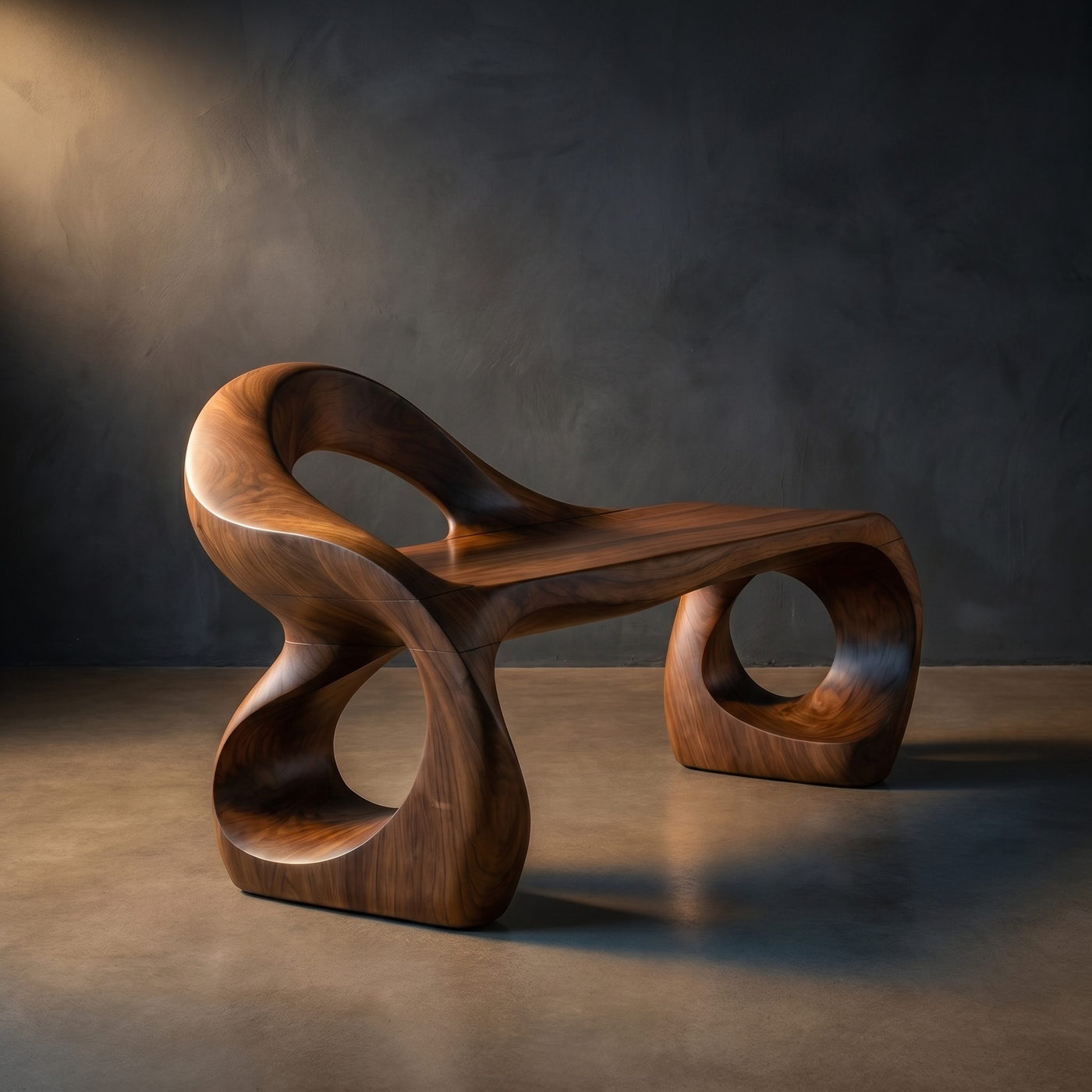 Contemporary Knot Form Bench For Hallway Interior Area