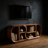 Cloverloop Media Console with Four Curved Bays