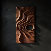 Deepcurrent Walnut Wall Art in Two Carved Panels — view 1