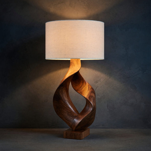 Rustic Sculptural Lamp Living Room Cabin Lodge Cozy Corner Space
