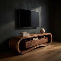 Interlocking Double Curve TV Console with Wave Base