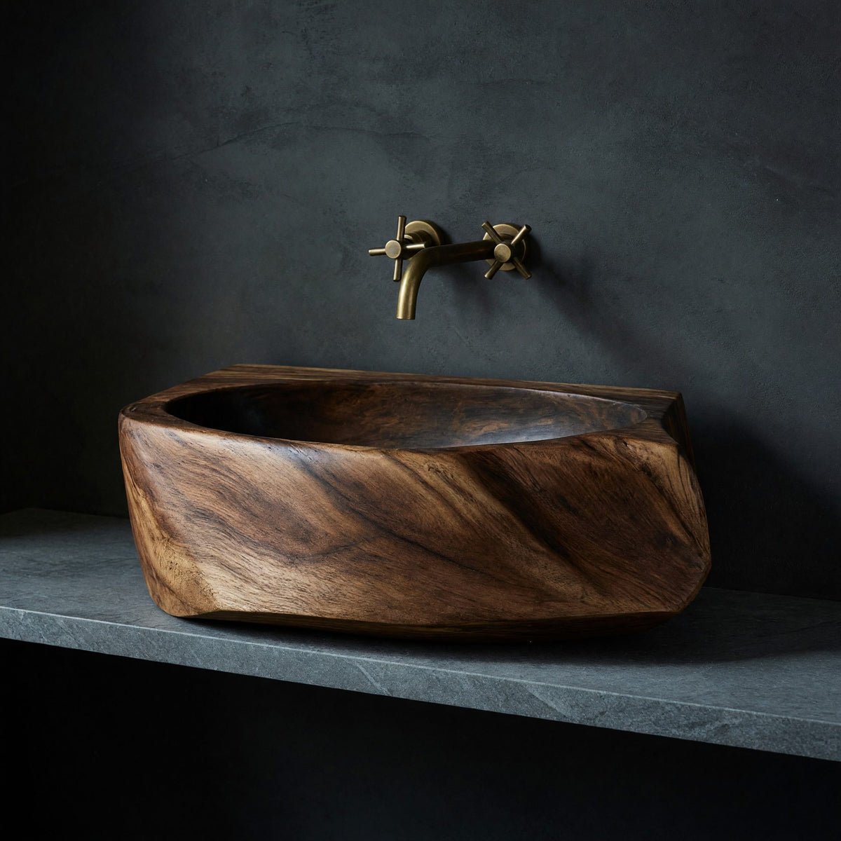 Solid Wood Sink Vanity Handcrafted Solid Natural Bathroom