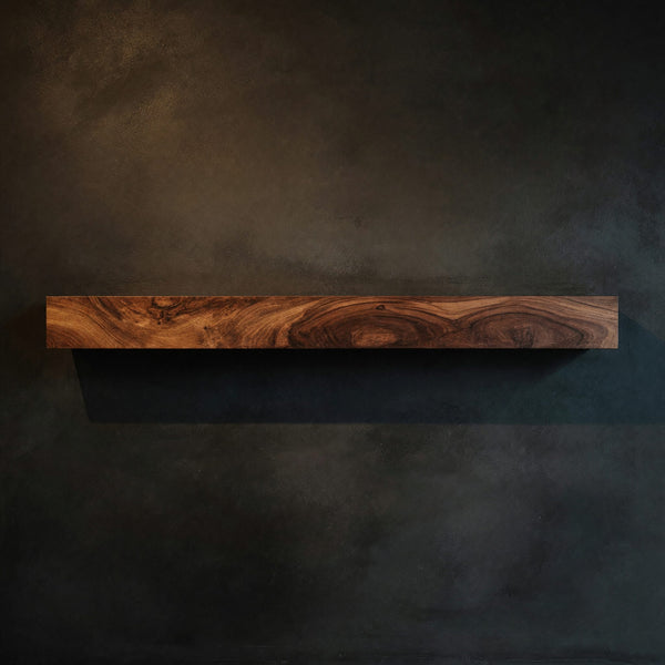 Solid Wood Floating Fireplace Mantel Rustic Shelf Living Room Wall
