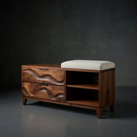 Solid Wood Shoe Storage Bench Japandi Cabinet Entryway Mudroom Nook Placement