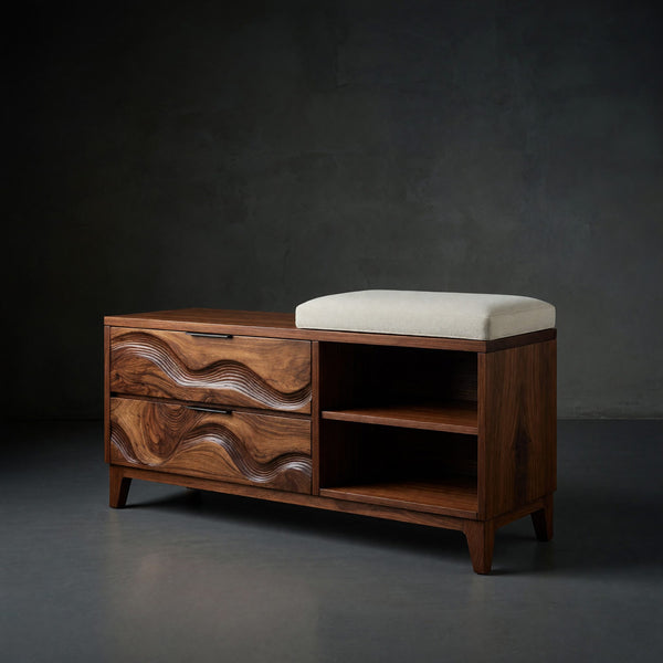 Solid Wood Shoe Storage Bench Japandi Cabinet Entryway Mudroom Nook Placement