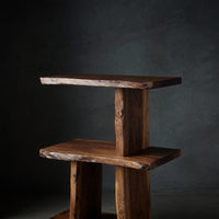 Solid Wood Standing Shelf Handcrafted Live Edge Bedroom Storage