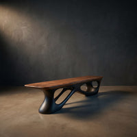 Contemporary Natural Wood Bench For Luxury Window Corner