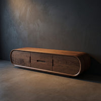 Wall-Mounted Floating Console With Tall Display Shelf