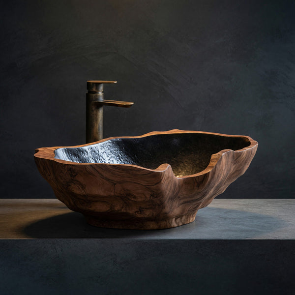 Solid Wood Sink Vanity Mid Century Solid Elegant Bathroom Setup
