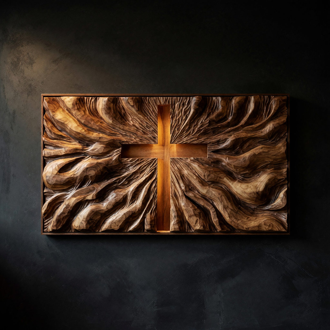 Cross and Sunburst Wall Art for the Family Living Room
