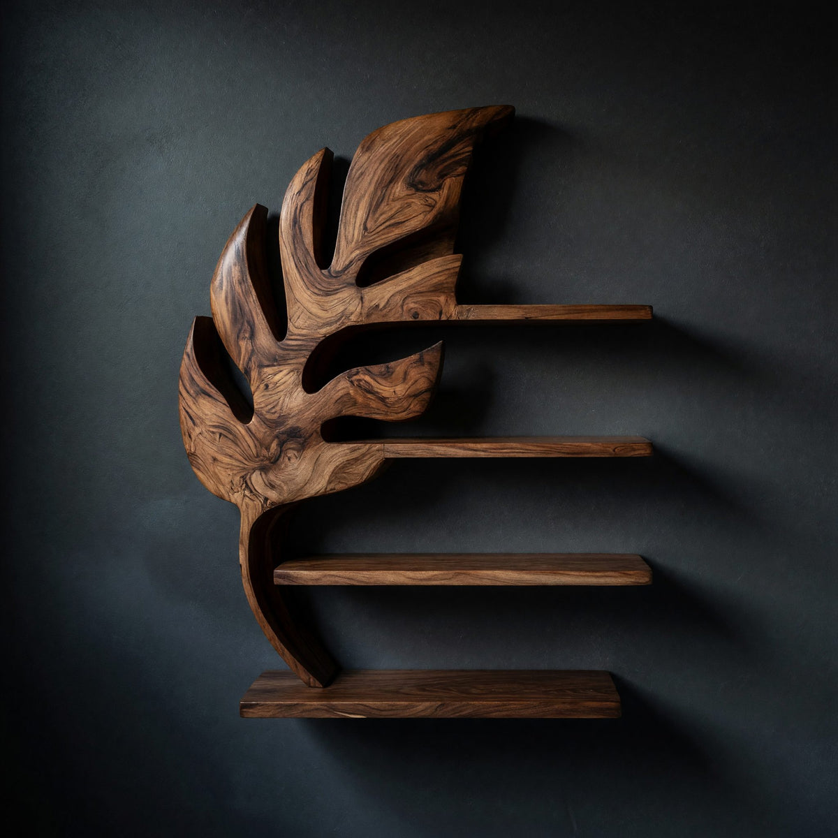 Solid Wood Corner Wall Bathroom Shelf Leaf