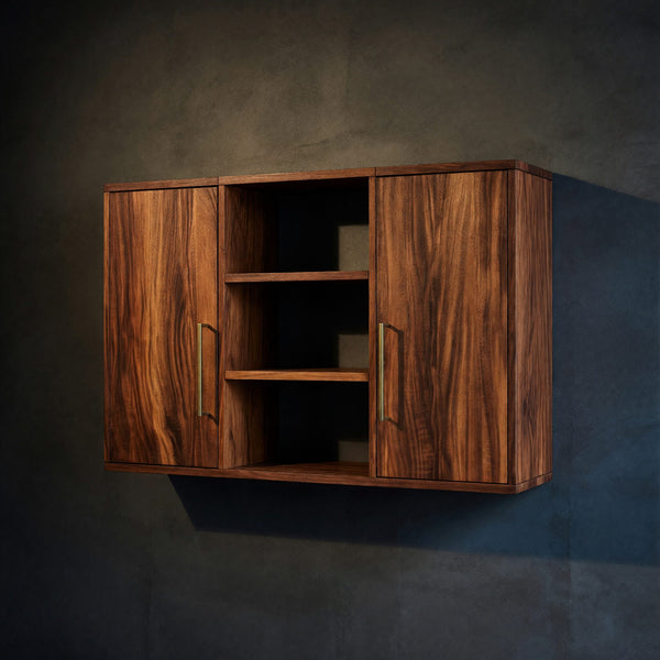 Solid Wood Bathroom Cabinet Wave Front Luxury