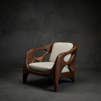Solid Wood Chair Sculptural Lounge Patio