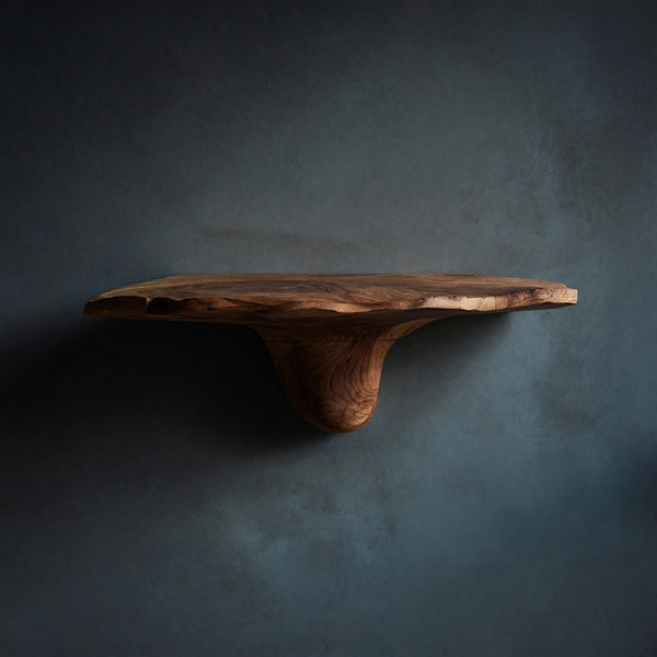 Solid Wood Mushroom Shelf Farmhouse Live Edge Living Room