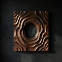 Still Pond Closing Over Stone, Carved Wood Relief — view 1