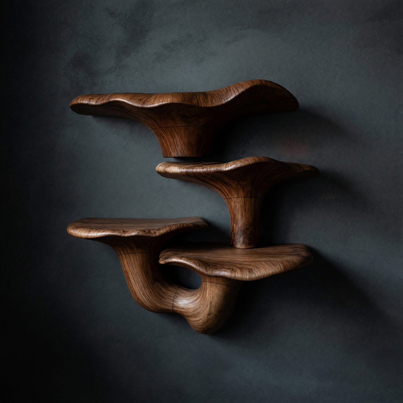 Solid Wood Mushroom Shelf Farmhouse Live Edge Cozy
