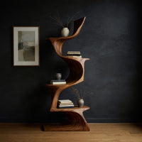 Ribbon Spine Bookshelf for a Quiet Reading Corner