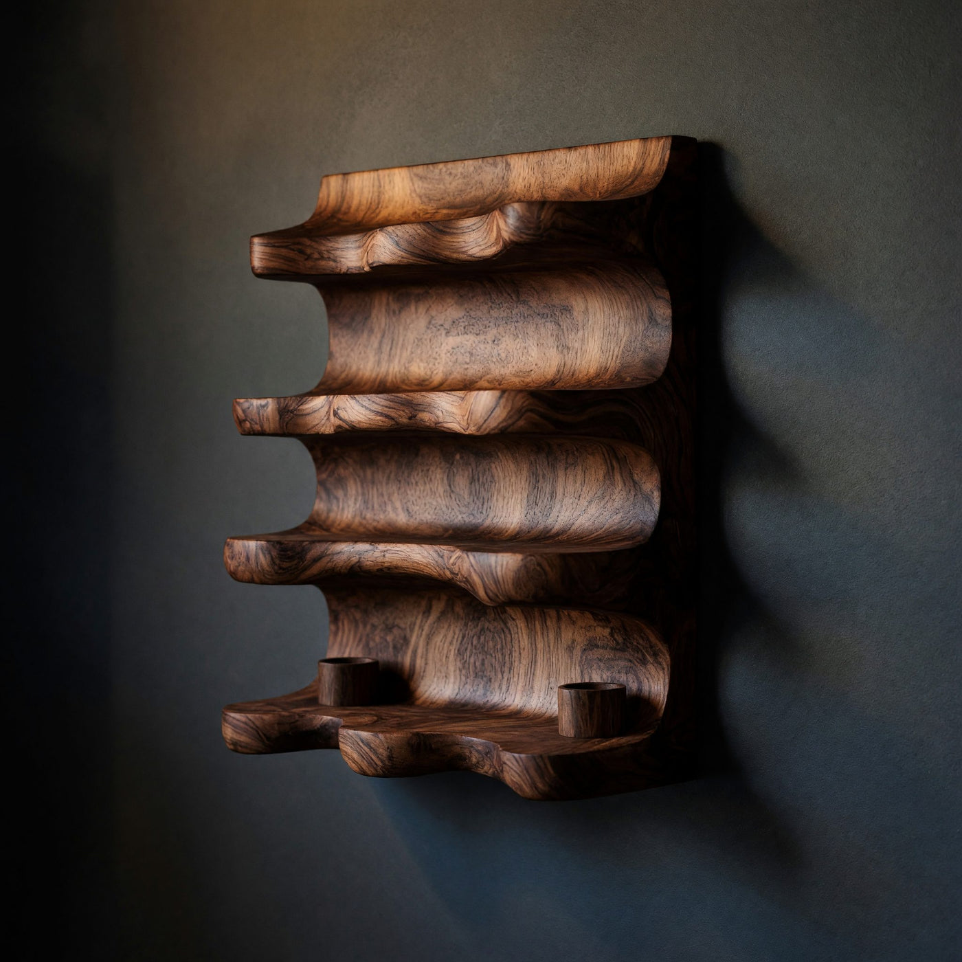Solid Wood Spice Rack Handmade Storage Farmhouse Style Kitchen