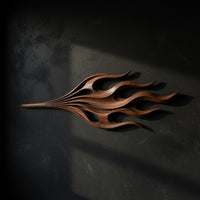 Walnut Drawn Out Into Flame, a Sculptural Wall Art Piece — view 1
