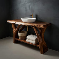 Solid Wood Live Edge Vanity Bathroom Clean Bathroom Layout