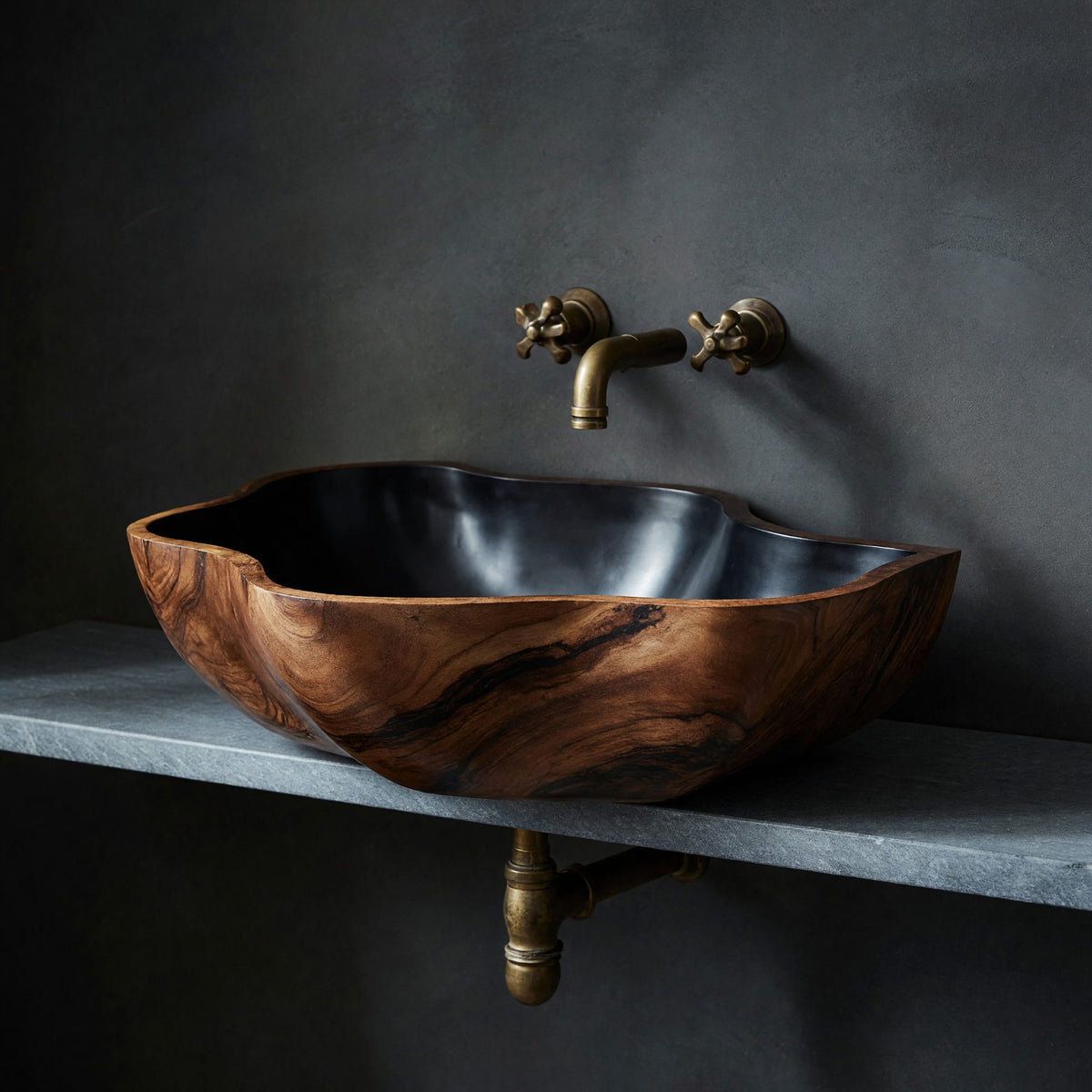 Solid Wood Sink Vanity Mid Century Bathroom Decor