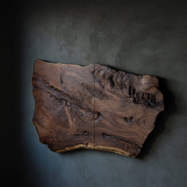 Solid Wood Headboard Live Edge Sculptural Luxury Bedroom