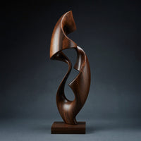 Solid Wood Sculpture Wall Art Rustic Abstract Office