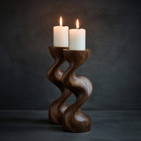 Solid Wood Candle Holder Mid Century Living Room Modern