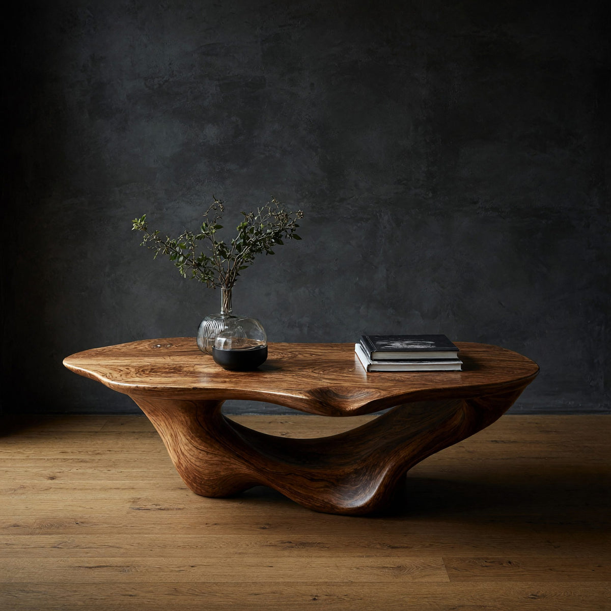 Dunecrest Coffee Table with a Carved Wave Base